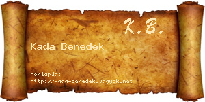 Kada Benedek névjegykártya