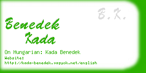 benedek kada business card